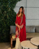 Party Wear Silk Coding Work Fully Stitched Plazo Suit Set - Jaipur Blossom