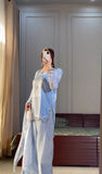 Luxury Designer Farshi Plazzo Set with Embroidered Jimmy Choo Top and Intricate Handwork - Jaipur Blossom