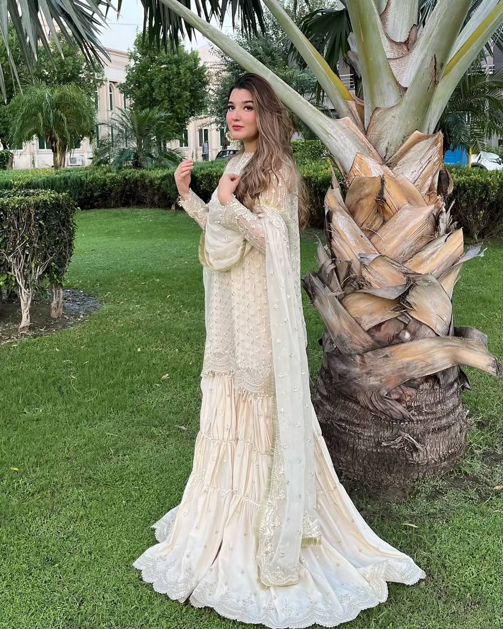 Designer Heavy Chinon Sharara Set with 5mm Sequence Embroidery and Fancy Lace Dupatta