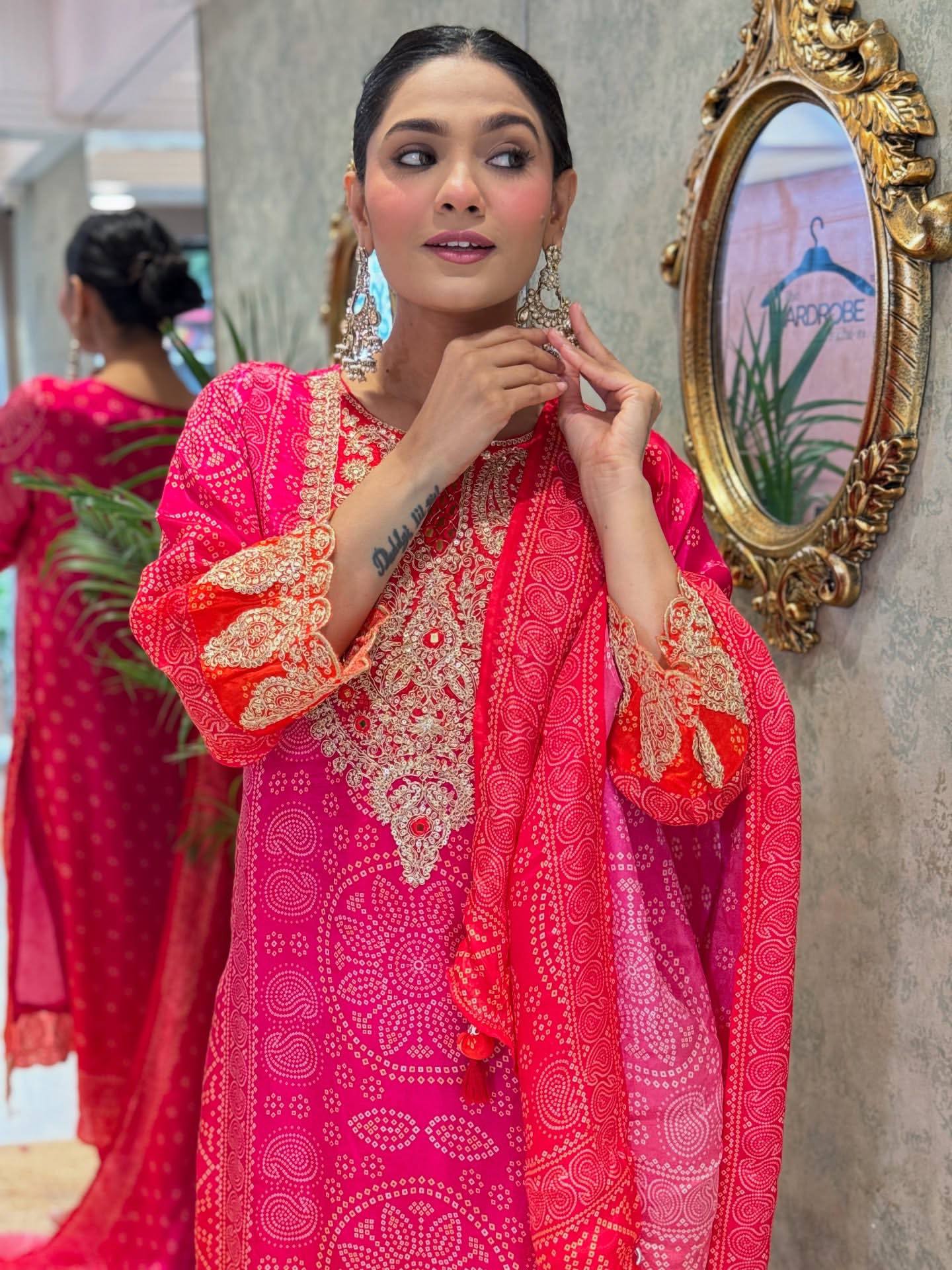 Designer Party Wear Top and Bottom Set with Fancy Dupatta and Embroidery Work