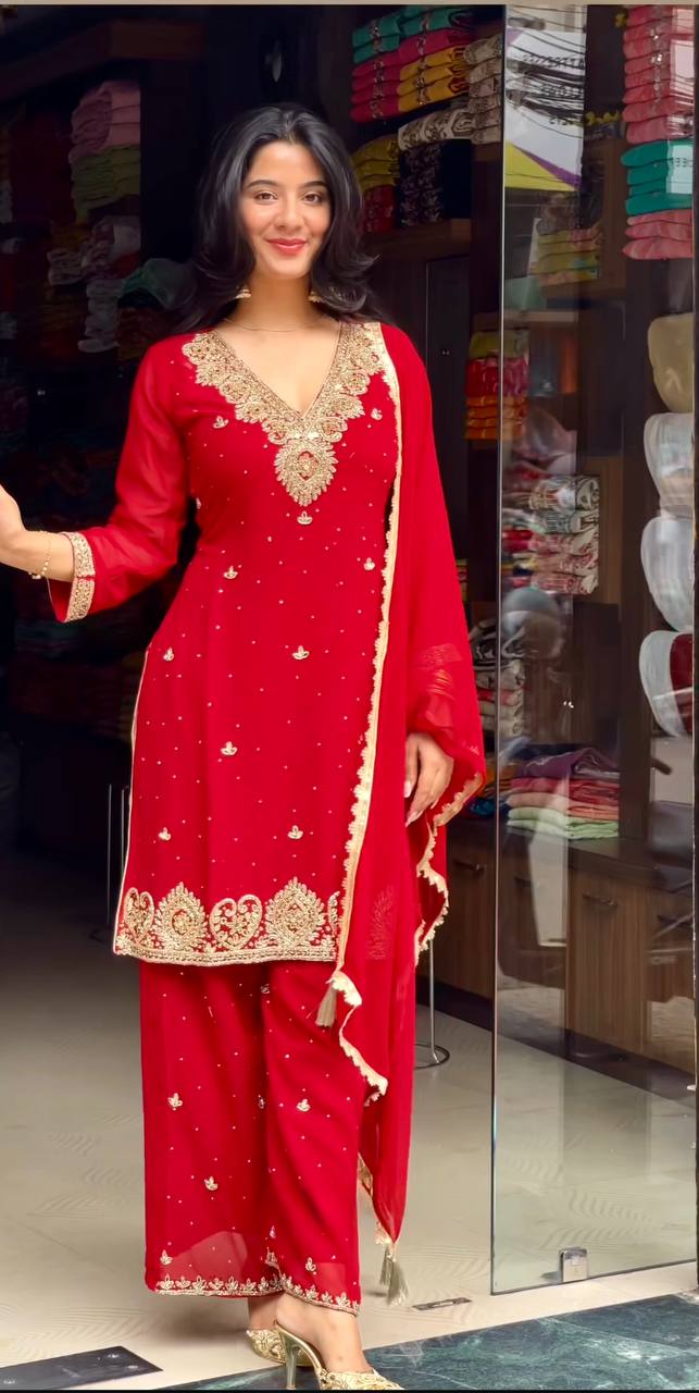 Stunning Party Wear Collection in Heavy Faux Georgette with Hand Embroidery