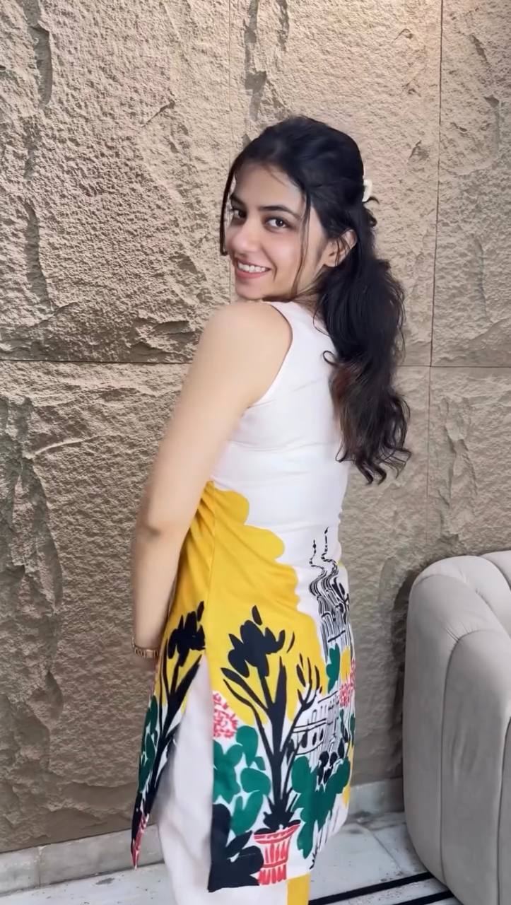 Luxury Designer Cotton Co-Ord Set in Soothing Butter Blue Shade with Digital Print Design