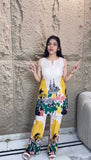 Luxury Designer Cotton Co-Ord Set in Soothing Butter Blue Shade with Digital Print Design