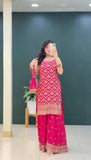 New Premium Designer Palazzo Set with Embroidery Sequence Work and Pocket Detail