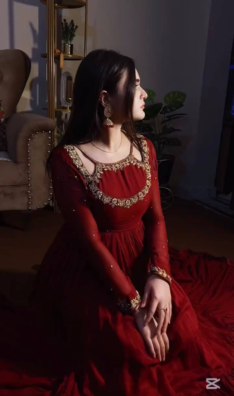 Premium Designer Gown, Dupatta & Bottom Set with 5mm Sequin Embroidery