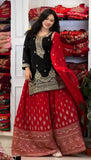 Full Embroidered Chinon Silk Suit Set with Sequins and Matching Dupatta