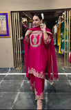 Graceful Pure Chinnon Silk Ensemble Showcasing Heavy All-Over Coding Sequin Embroidery Work
