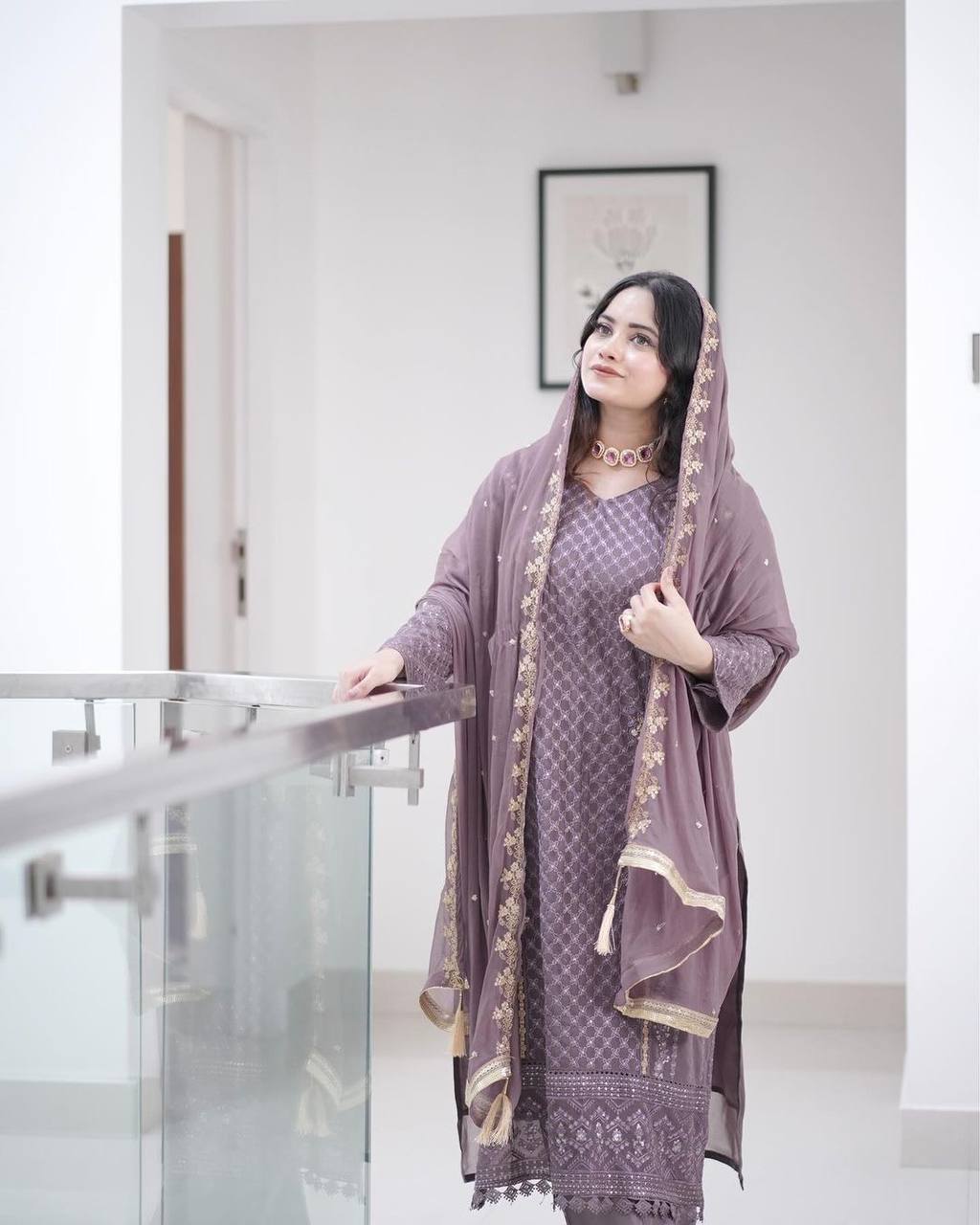Designer Party Wear Look Heavy Faux Georgette Top Bottom & Dupatta Set - Jaipur Blossom