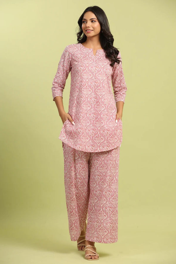 Floral Print Kurta with Palazzos Set