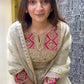 Off White Premium Designer Readymade Top Sharara Plazzo & Dupatta - Jaipur Blossom