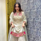 Off White Premium Designer Readymade Top Sharara Plazzo & Dupatta - Jaipur Blossom