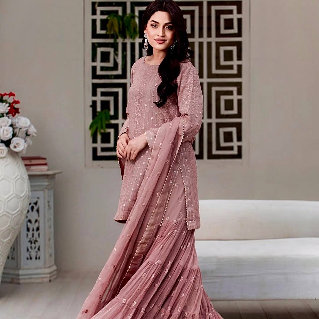 Pestle Pink Sharara Suit - Jaipur Blossom