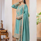 Chinon Silk Embroidered Work Salwar Suit - Jaipur Blossom
