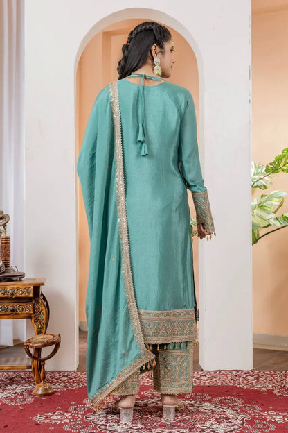 Chinon Silk Embroidered Work Salwar Suit - Jaipur Blossom Aarohi Clothing