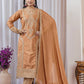 Chinon Silk Embroidered Work Salwar Suit - Jaipur Blossom