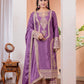Chinon Silk Embroidered Work Salwar Suit - Jaipur Blossom