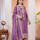Chinon Silk Embroidered Work Salwar Suit - Jaipur Blossom