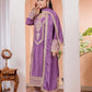 Chinon Silk Embroidered Work Salwar Suit - Jaipur Blossom