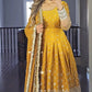 Chinnon Silk Yellow Party Wear Embroidery Work Readymade Anarkali Suit - Jaipur Blossom