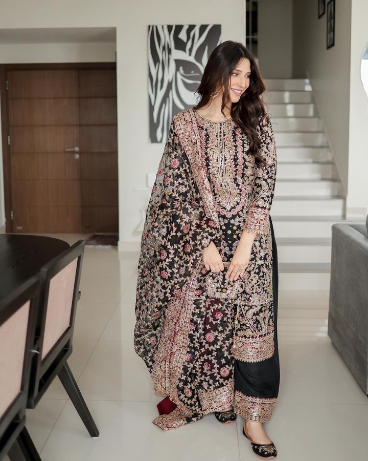 Heavy Embroidered Black Party Wear Dress - Jaipur Blossom