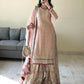 Peach Color Wedding Wear Designer Embroidered Sharara Suit - Jaipur Blossom