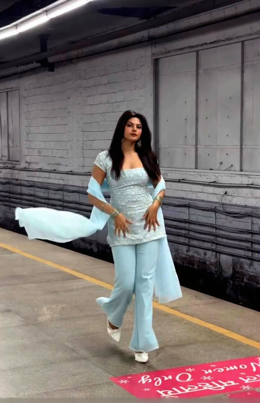 Tina-RT Faux Georgette kurta with Boot cut pent