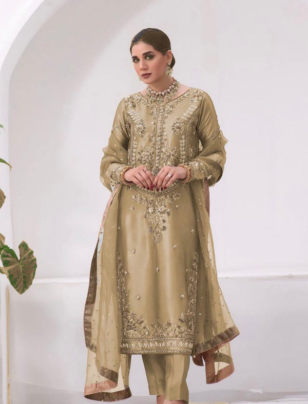 Shreesha - Elegant three-piece heavy Fendy silk Plazzo set – Jaipur Blossom