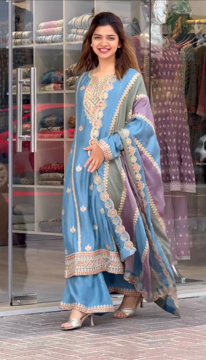 Designer Party Wear Look Heavy Faux Georgette Suit - Jaipur Blossom