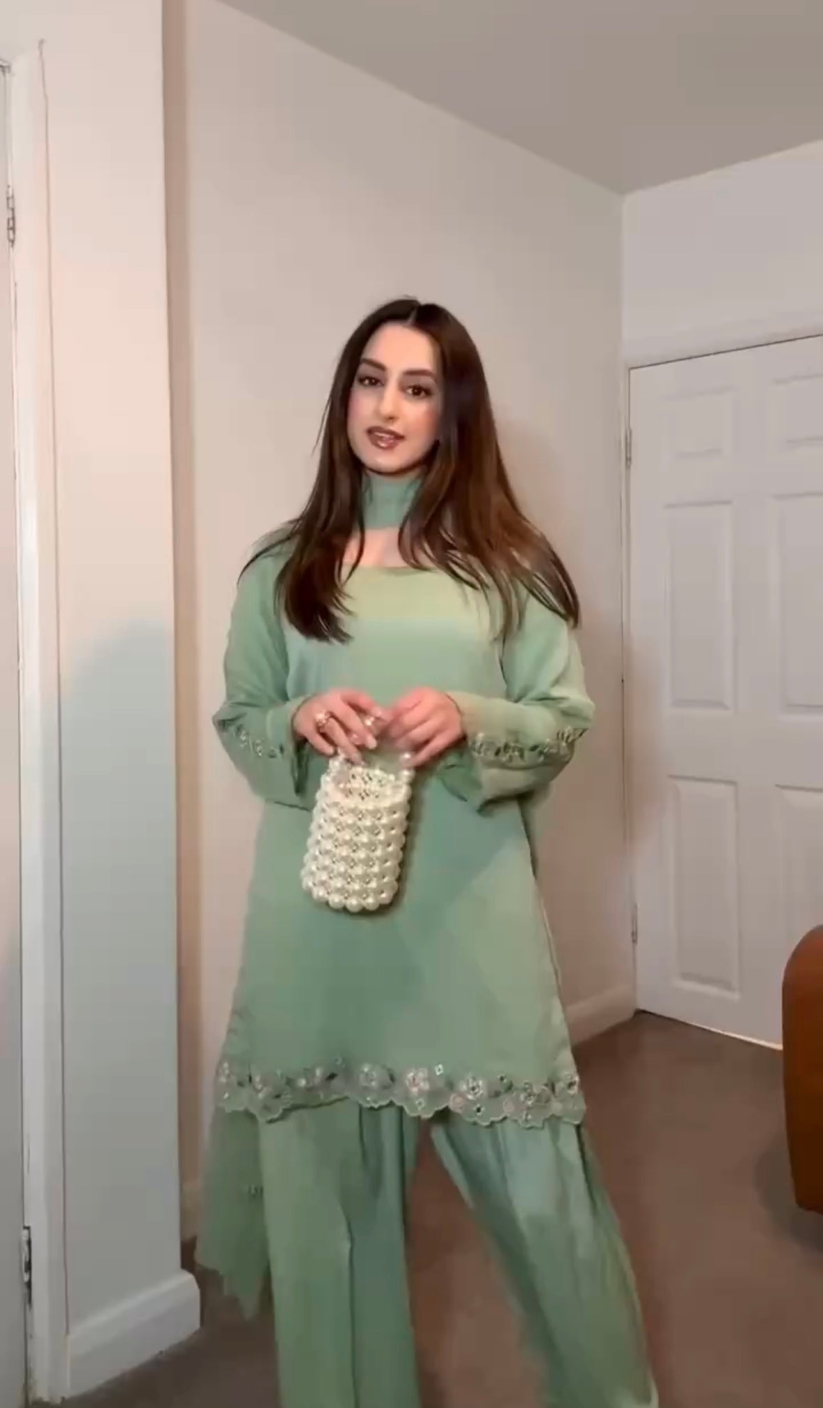 Top With Farshi Palazzo in Georgette With Embroidery and Real Mirror - Jaipur Blossom