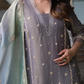 Embroidered Pure Shimmer Organza Shirt & Ombré Dupatta with Pure Crepe Bottoms - Jaipur Blossom