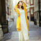 WHITE GEORGETTE EMBROIDERY SEQUENCE SALWAR SUIT - Jaipur Blossom