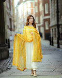WHITE GEORGETTE EMBROIDERY SEQUENCE SALWAR SUIT - Jaipur Blossom