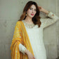 WHITE GEORGETTE EMBROIDERY SEQUENCE SALWAR SUIT - Jaipur Blossom