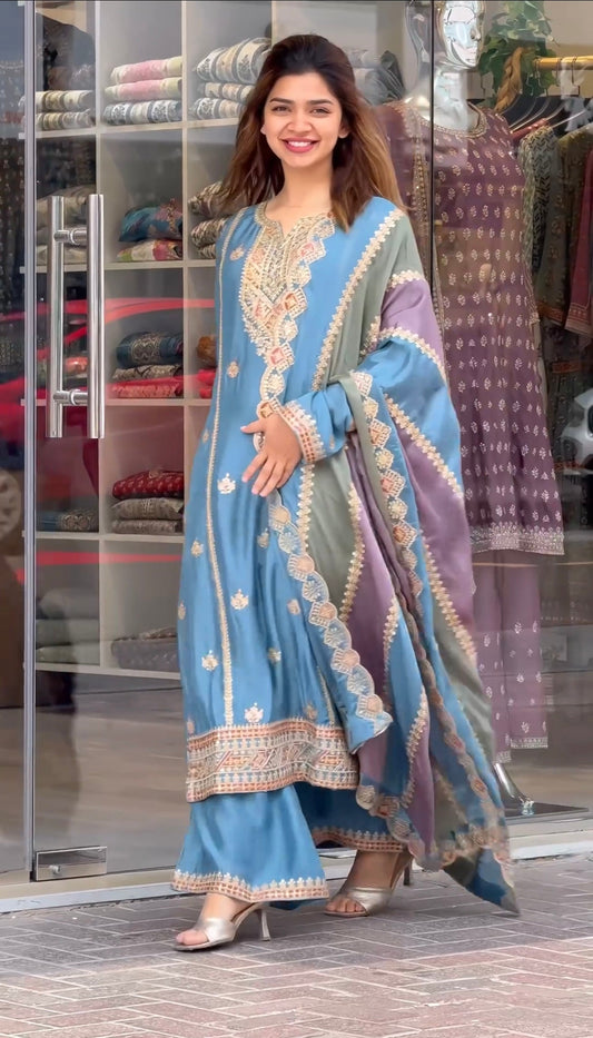 Designer Party Wear Look Heavy Faux Georgette Suit - Jaipur Blossom