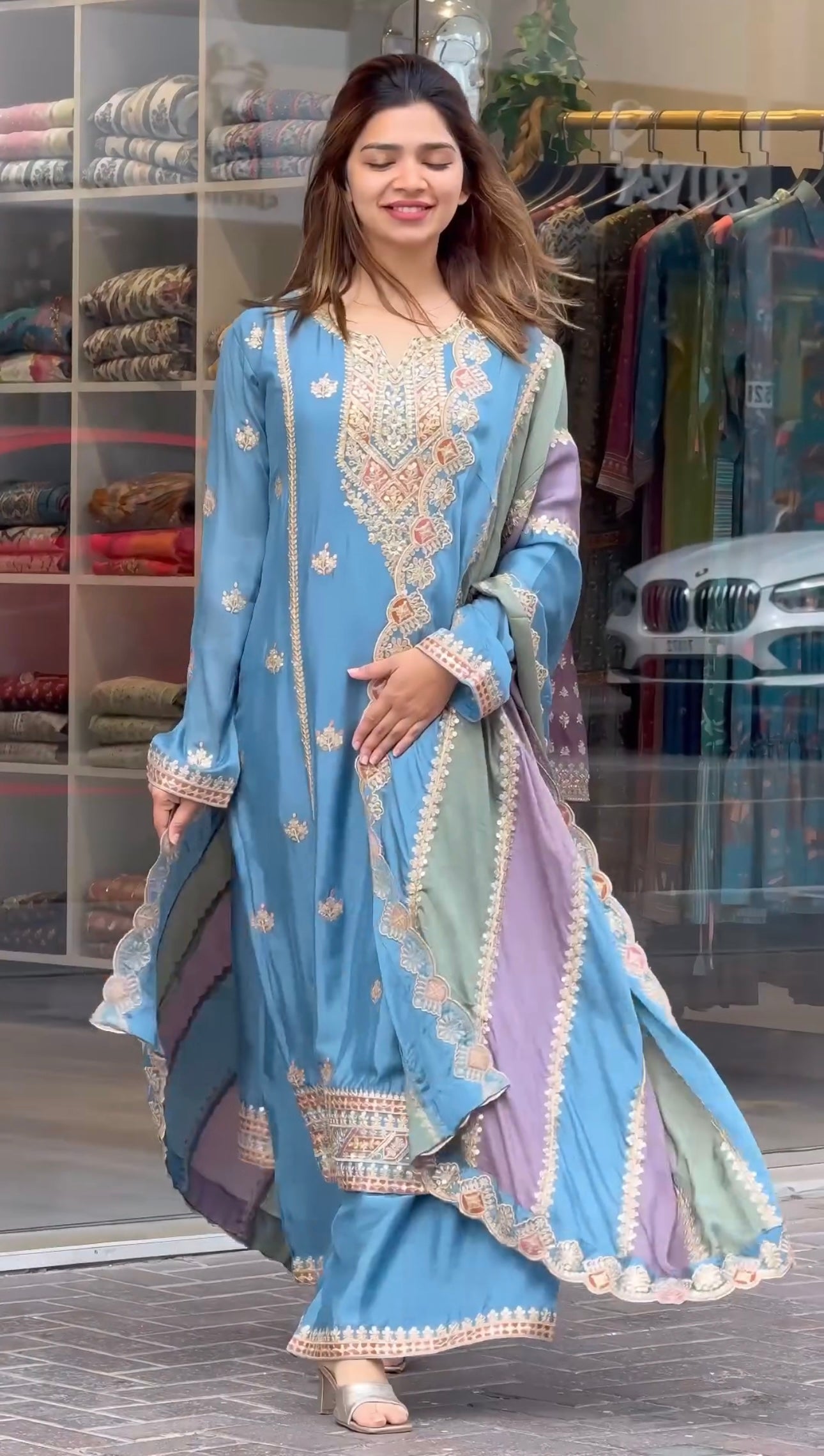 Designer Party Wear Look Heavy Faux Georgette Suit - Jaipur Blossom