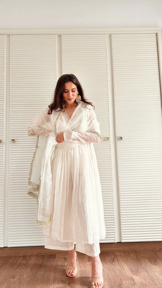 Faux Georgette Crush Anarkali Style Gown - Jaipur Blossom