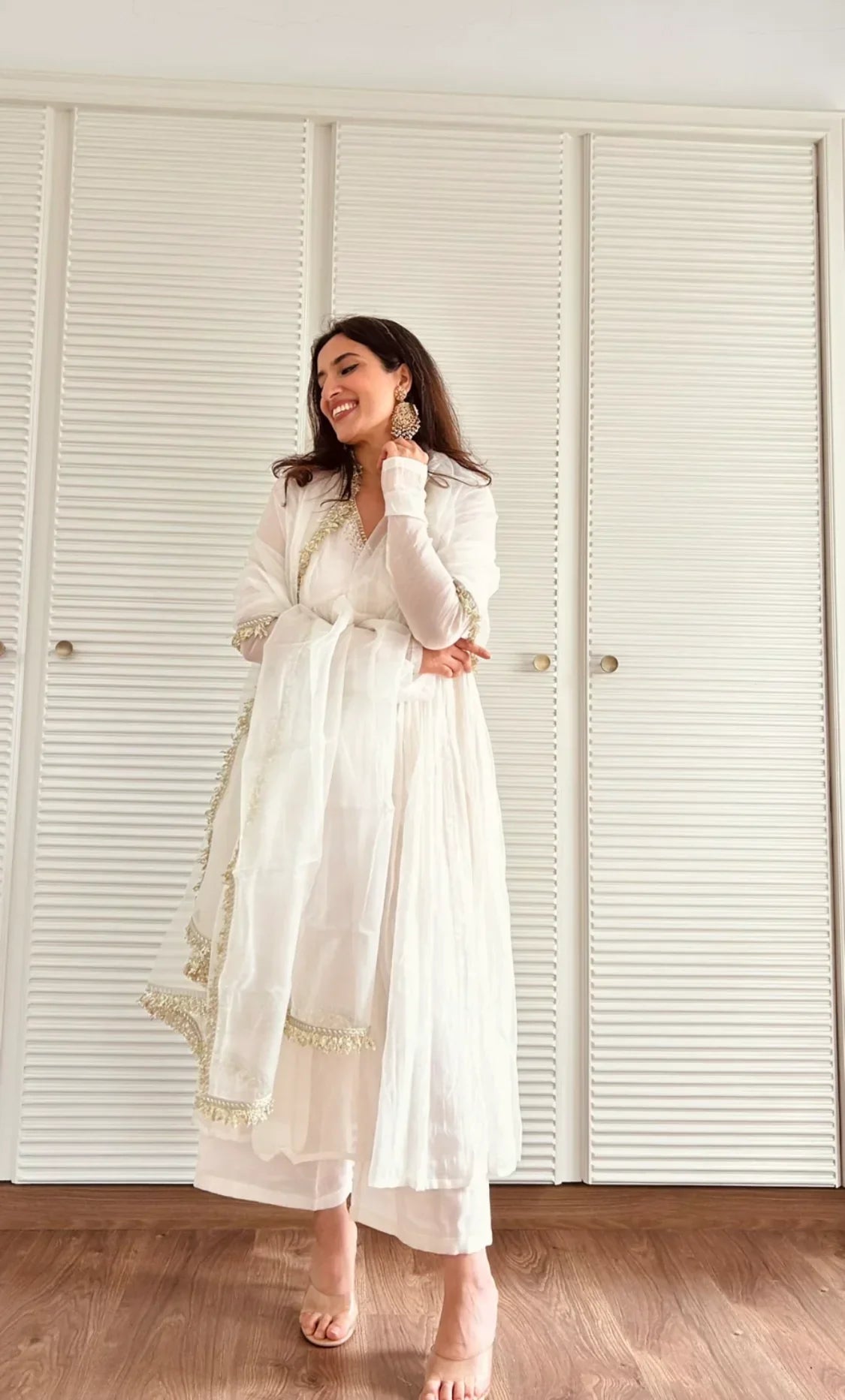 Faux Georgette Crush Anarkali Style Gown - Jaipur Blossom