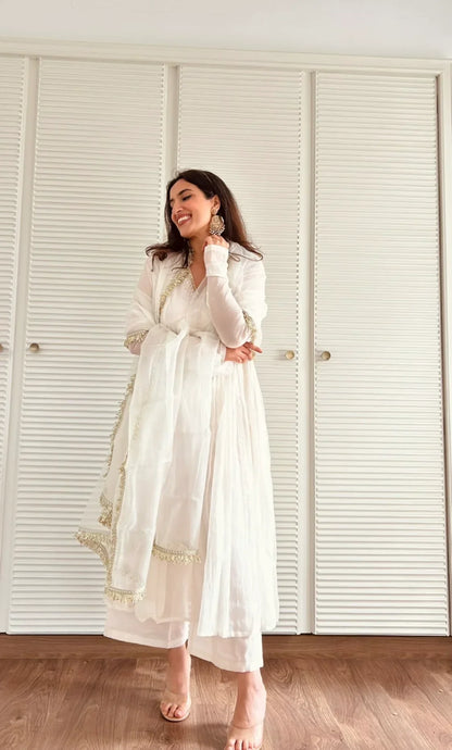 Faux Georgette Crush Anarkali Style Gown - Jaipur Blossom