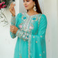 Designer Party Wear Look Pur Chinon Silk Top Plazzo & Dupatta Set - Jaipur Blossom