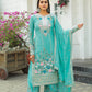 Designer Party Wear Look Pur Chinon Silk Top Plazzo & Dupatta Set - Jaipur Blossom