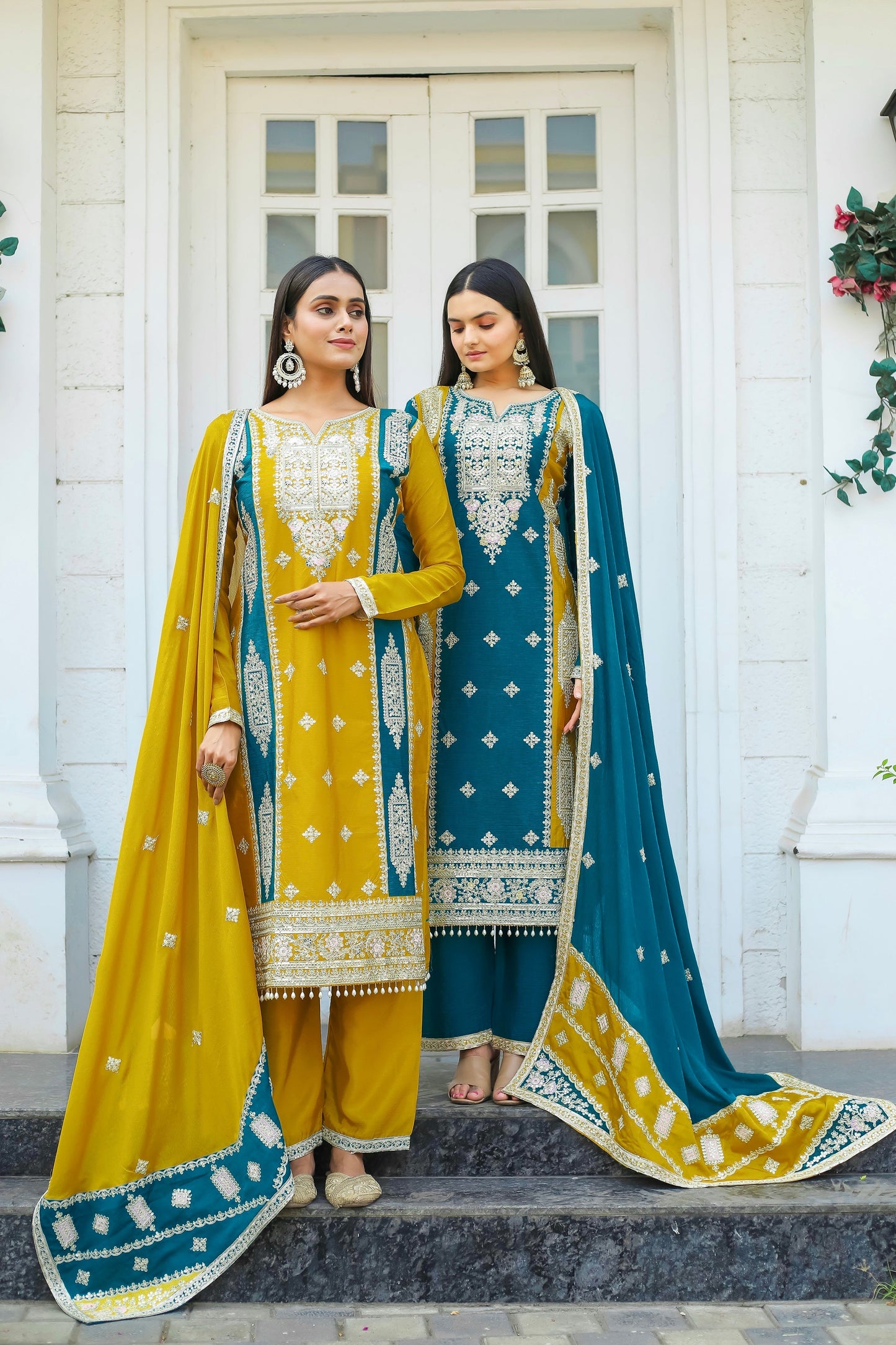 Designer Premium Silk Salwar Kameez - Jaipur Blossom
