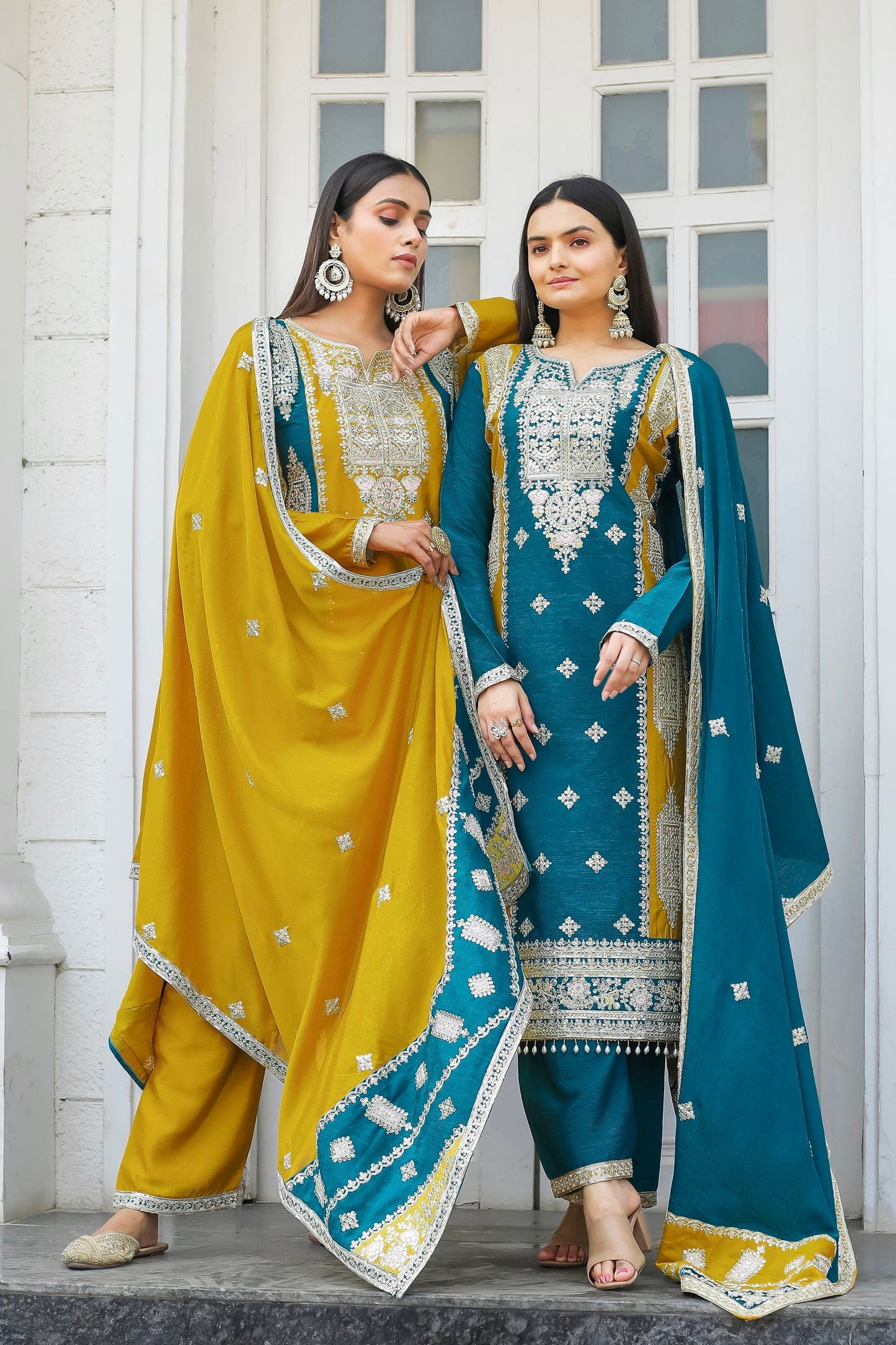 Designer Premium Silk Salwar Kameez - Jaipur Blossom