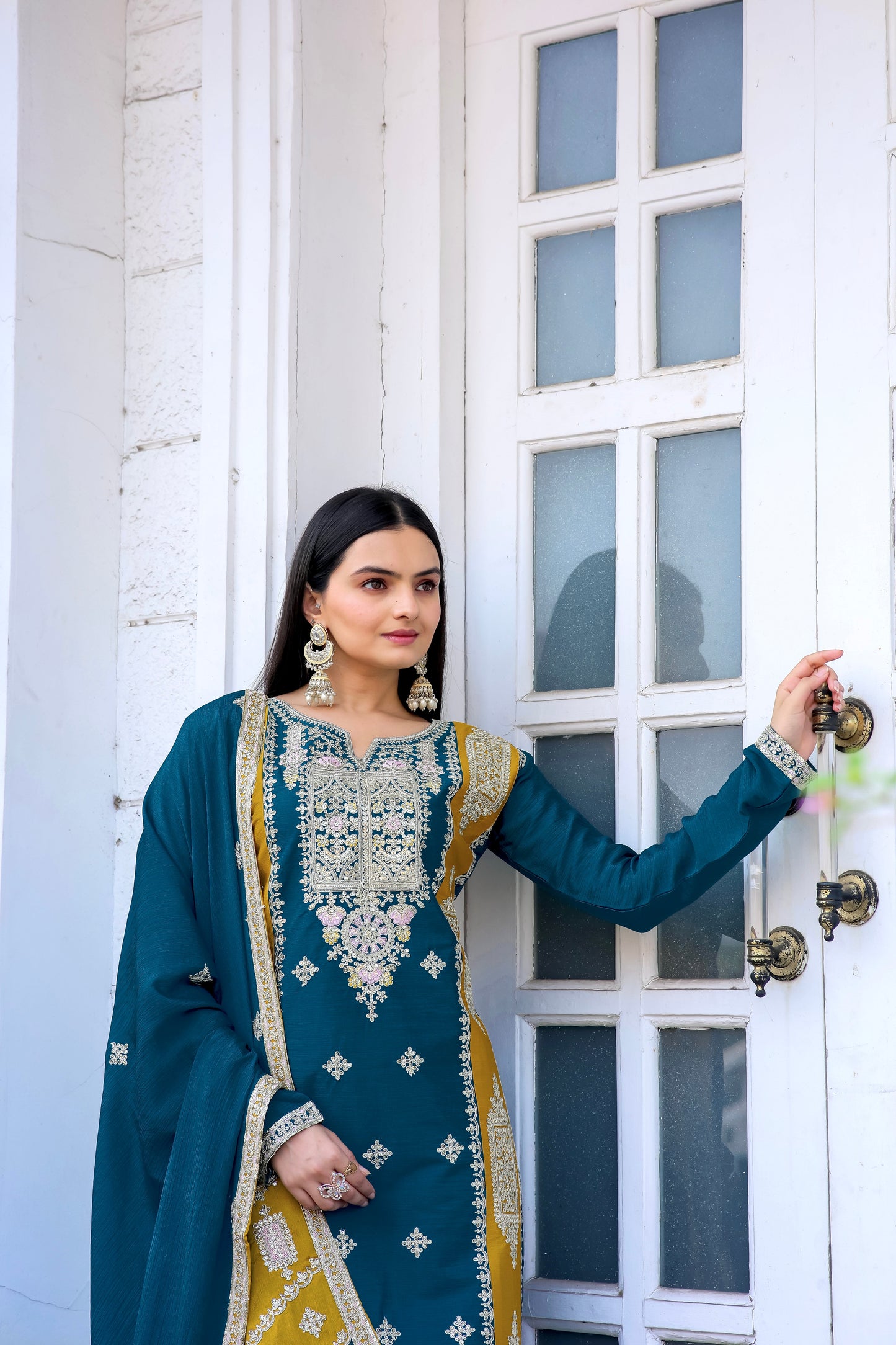 Designer Premium Silk Salwar Kameez - Jaipur Blossom