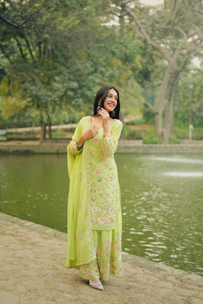 Malika-NSR-Heavy Faux Georgette Sharara pair NSR