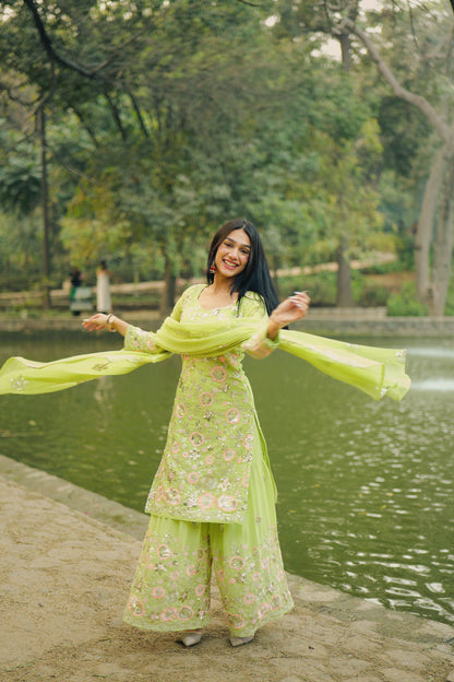 Malika-NSR-Heavy Faux Georgette Sharara pair NSR