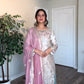 Premium Partywear Suit in Pastel Blush & Teal - Jaipur Blossom
