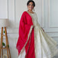 Designer Party Wear Heavy Faux Georgette Gown and Pant Set with Full Sleeve Embroidery