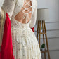 Designer Party Wear Heavy Faux Georgette Gown and Pant Set with Full Sleeve Embroidery