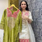 Off White Premium Designer Readymade Top Sharara Plazzo & Dupatta - Jaipur Blossom
