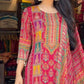 Maska Cotton Digital Print Top with Hand Mirror Work, Cotton Silk Pant & Dupatta